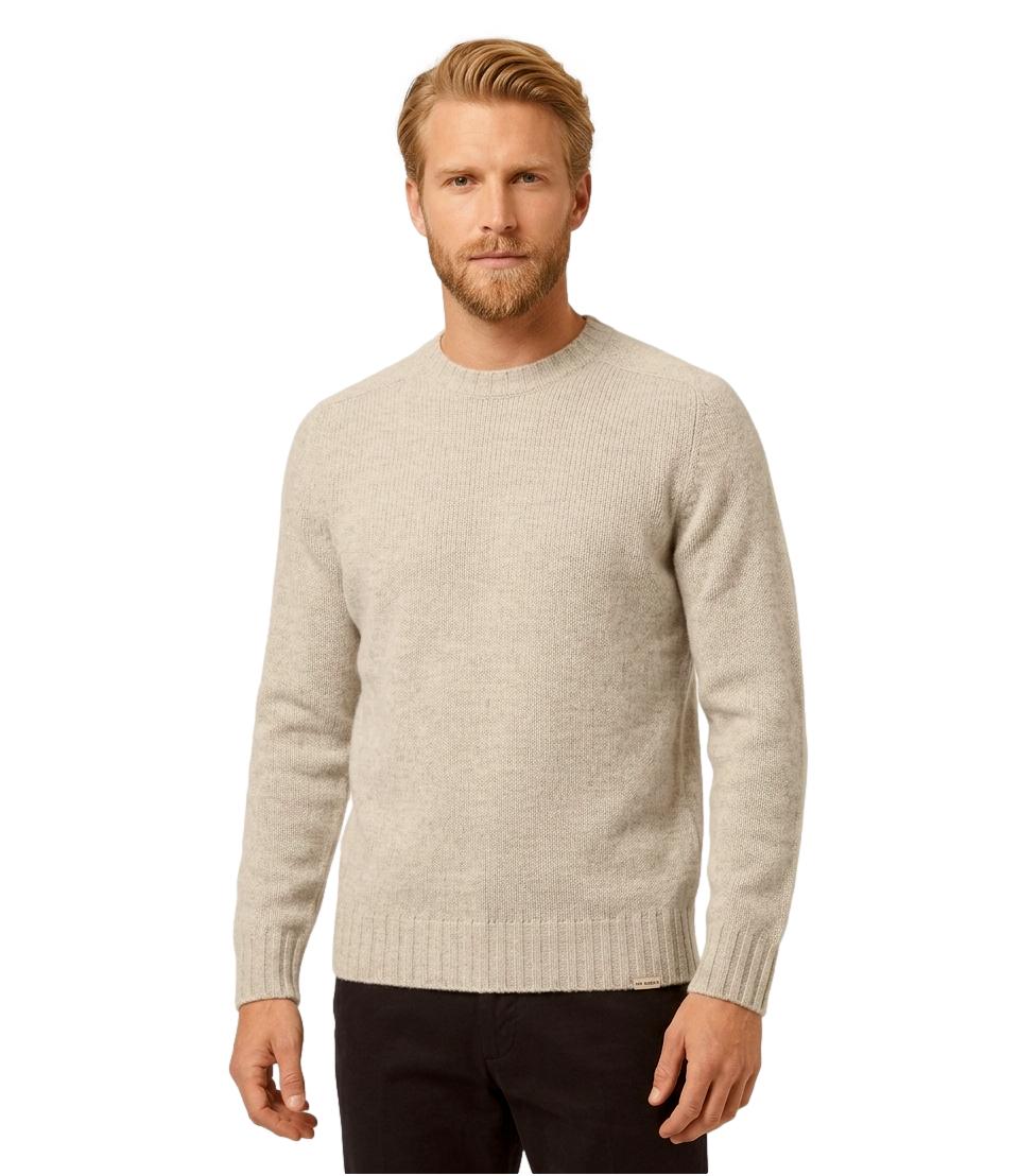 Roy Roger's Soft Crew Neck merino wool vintage butter