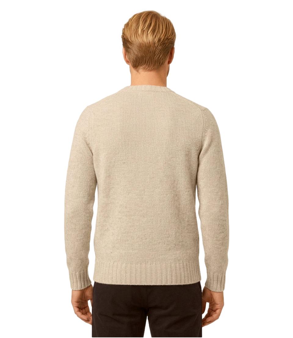 Roy Roger's Soft Crew Neck merino wool vintage butter
