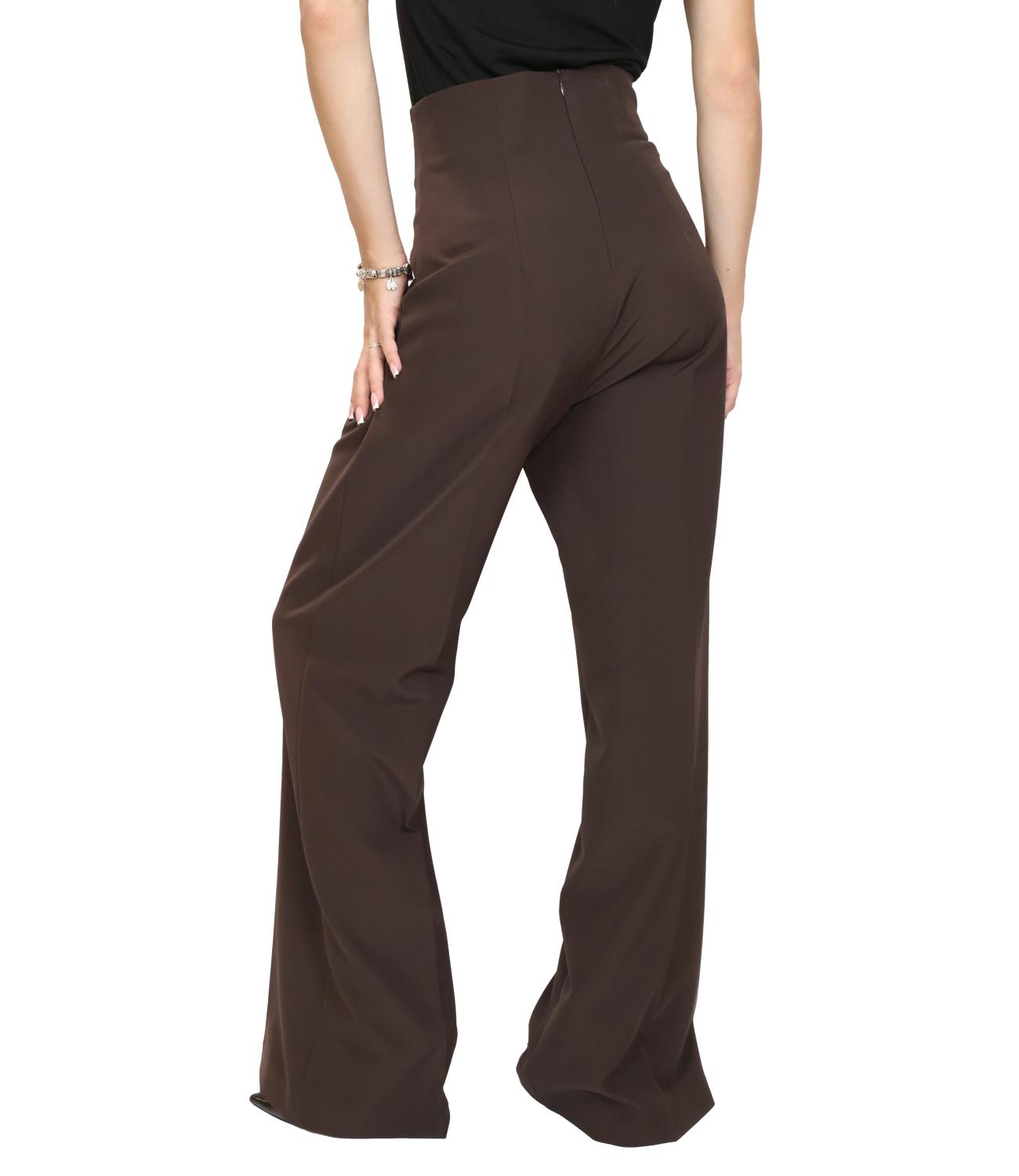 Silence Limited Pantalone BETTY WIDE Dark Brown Donna