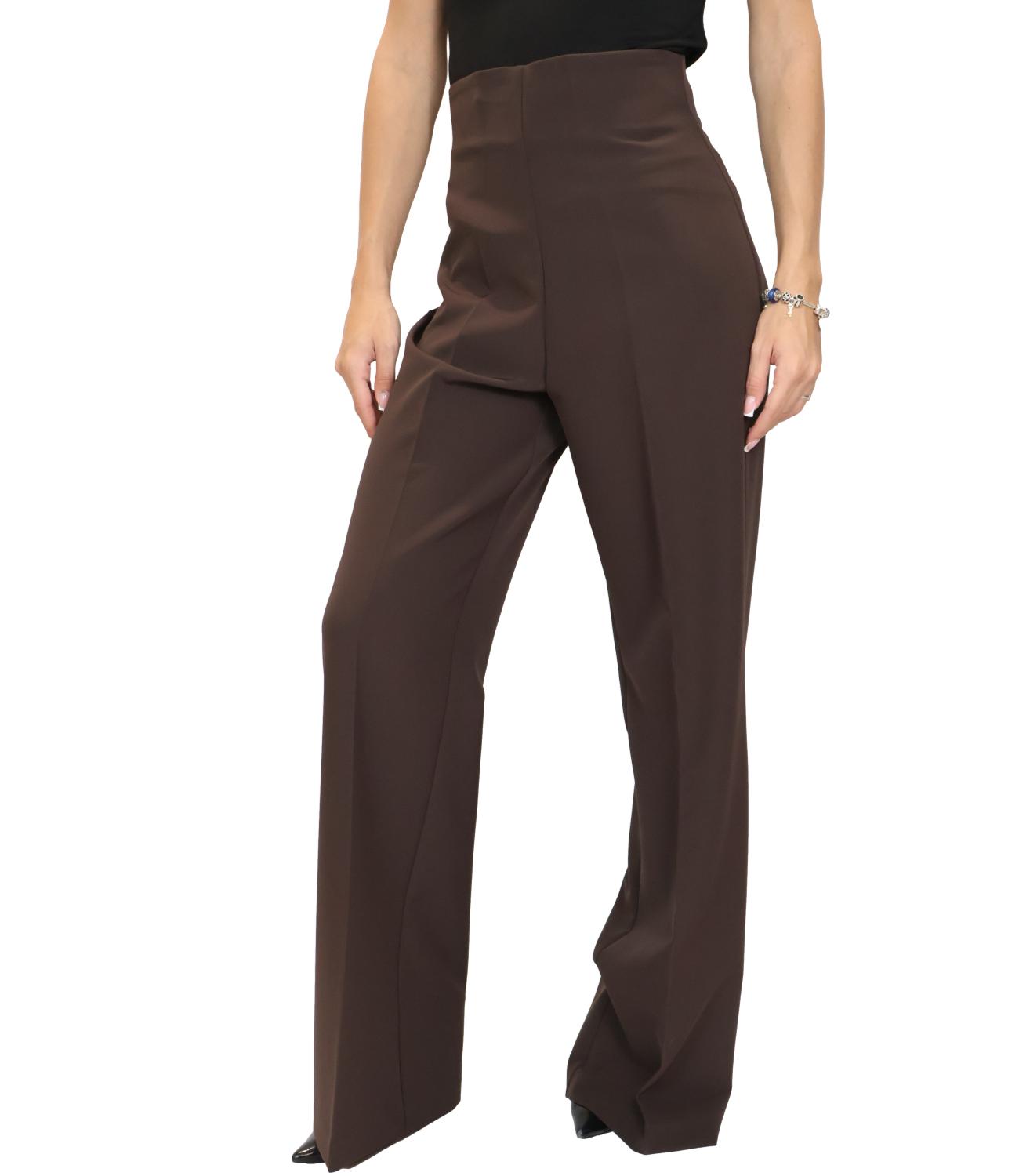 Silence Limited Pantalone BETTY WIDE Dark Brown Donna