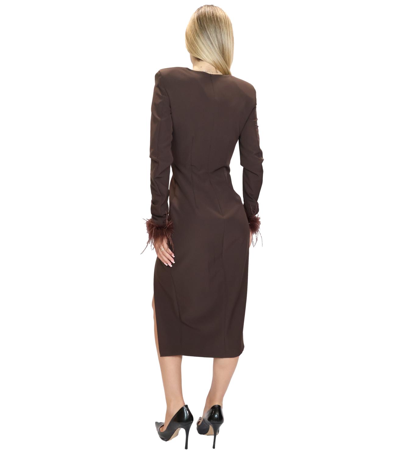 Silence Limited Abito FEATHER Dark Brown Donna