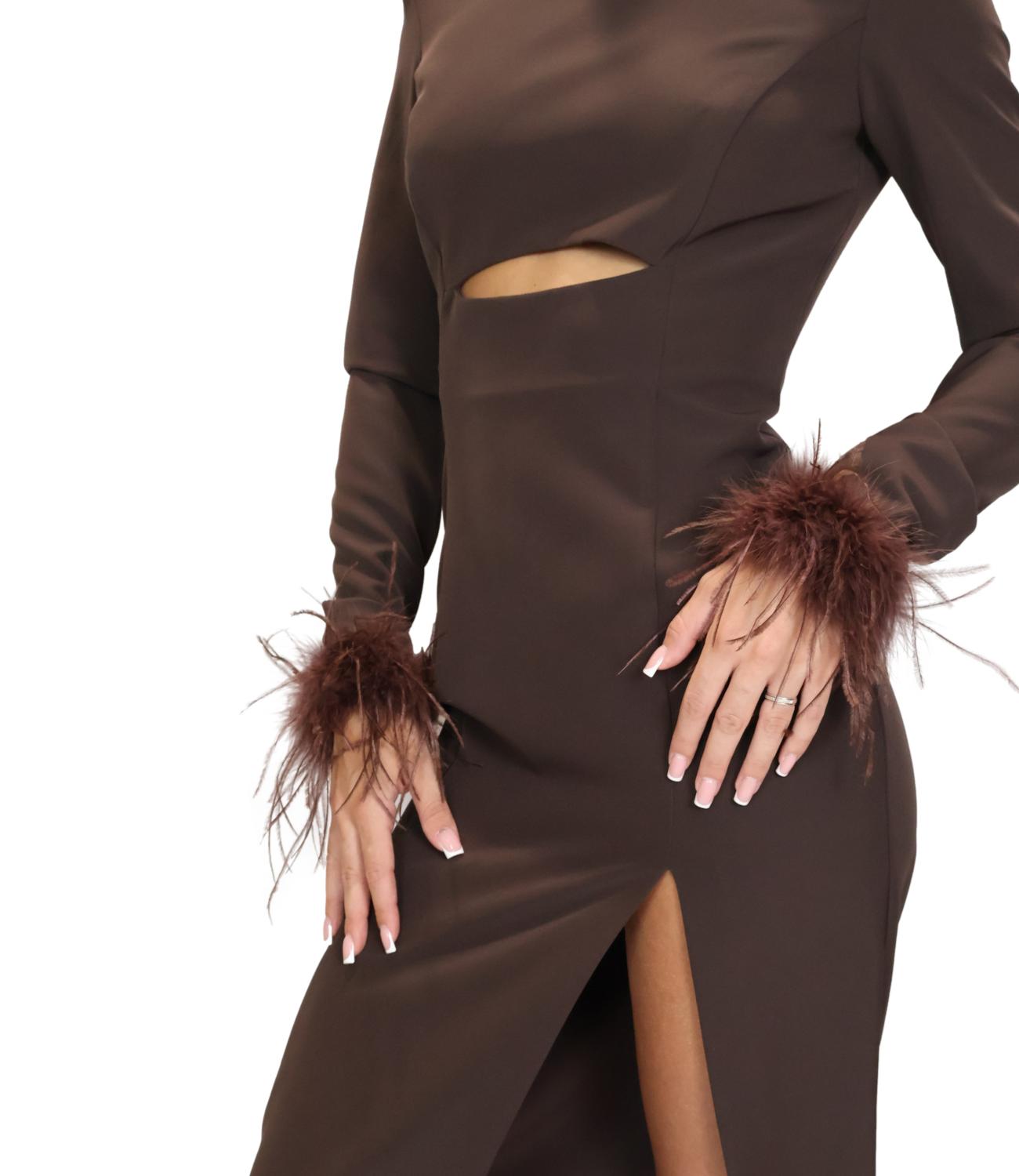 Silence Limited Abito FEATHER Dark Brown Donna