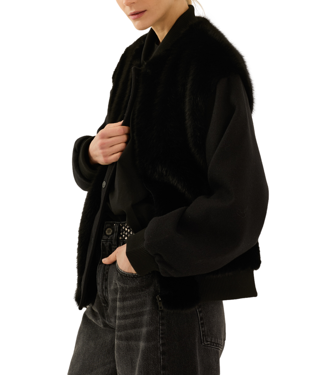 Souvenir Pellicciotto Nero Donna