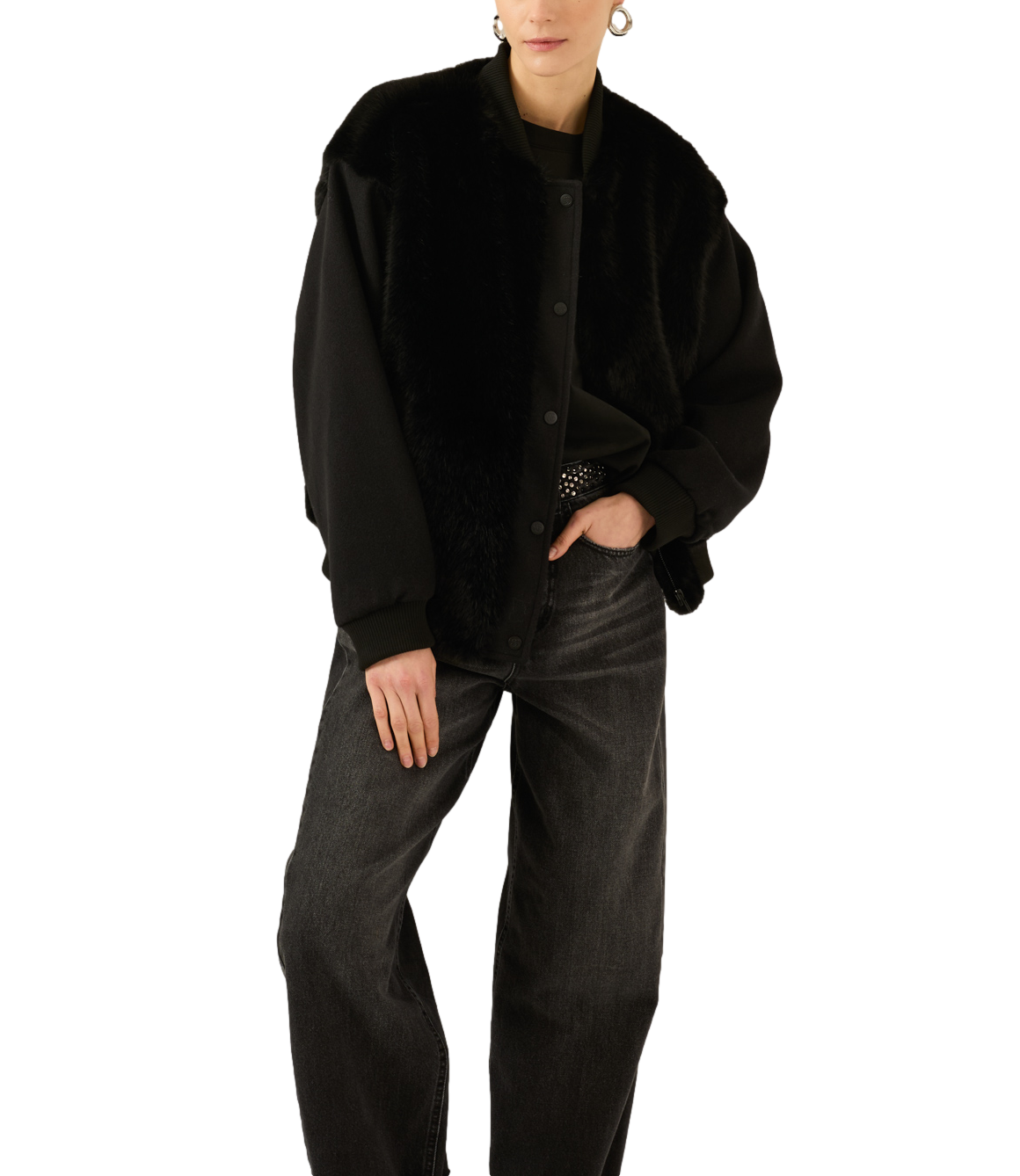 Souvenir Pellicciotto Nero Donna