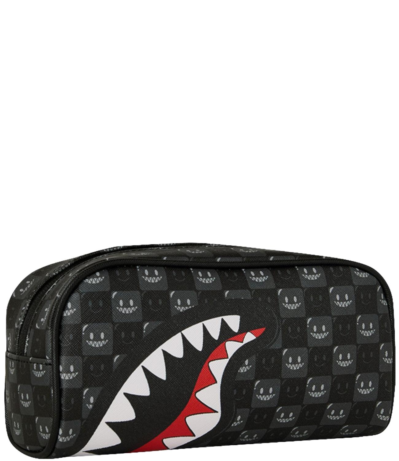Pochette Sprayground nera con grafica Shark