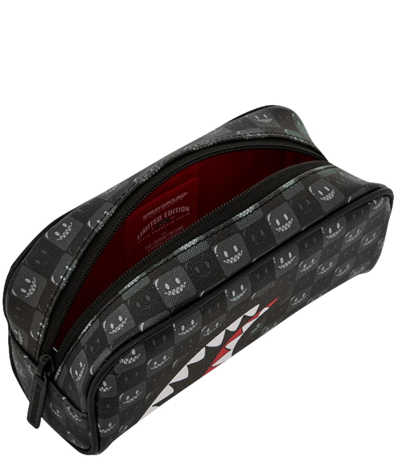 Pochette Sprayground nera con grafica Shark