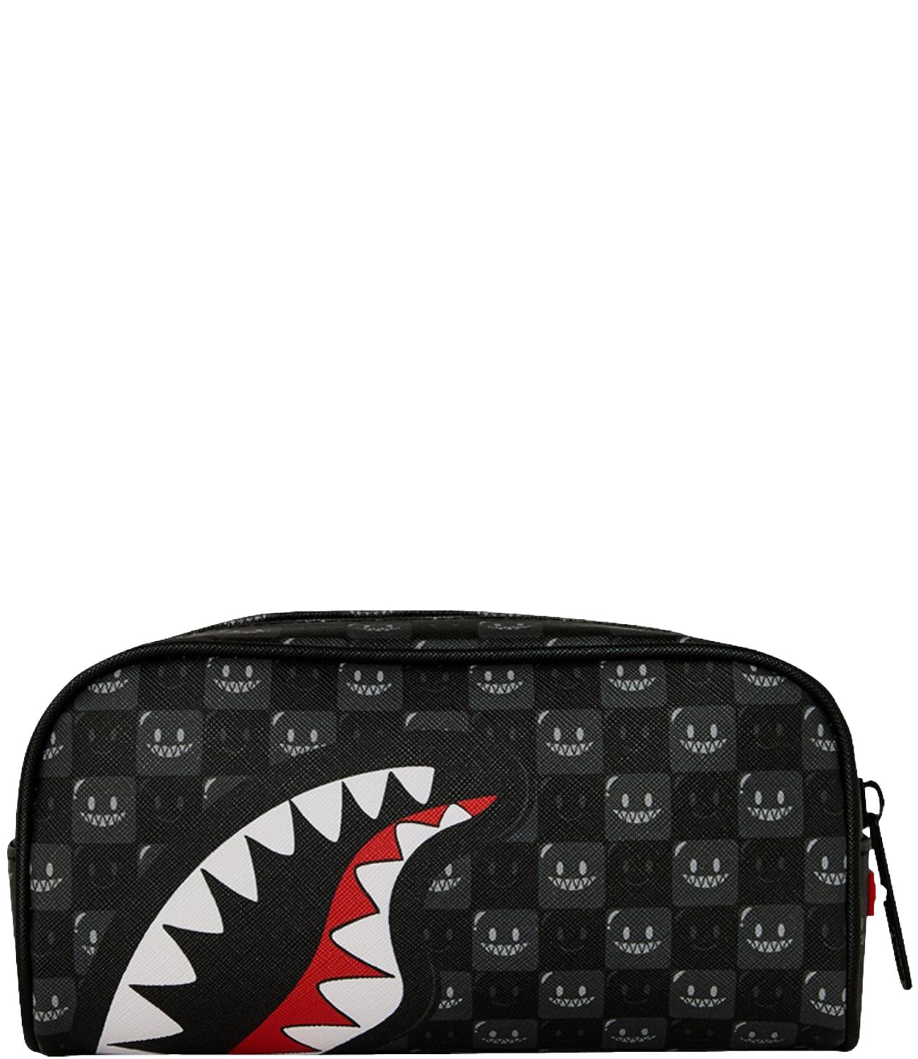 Pochette Sprayground nera con grafica Shark