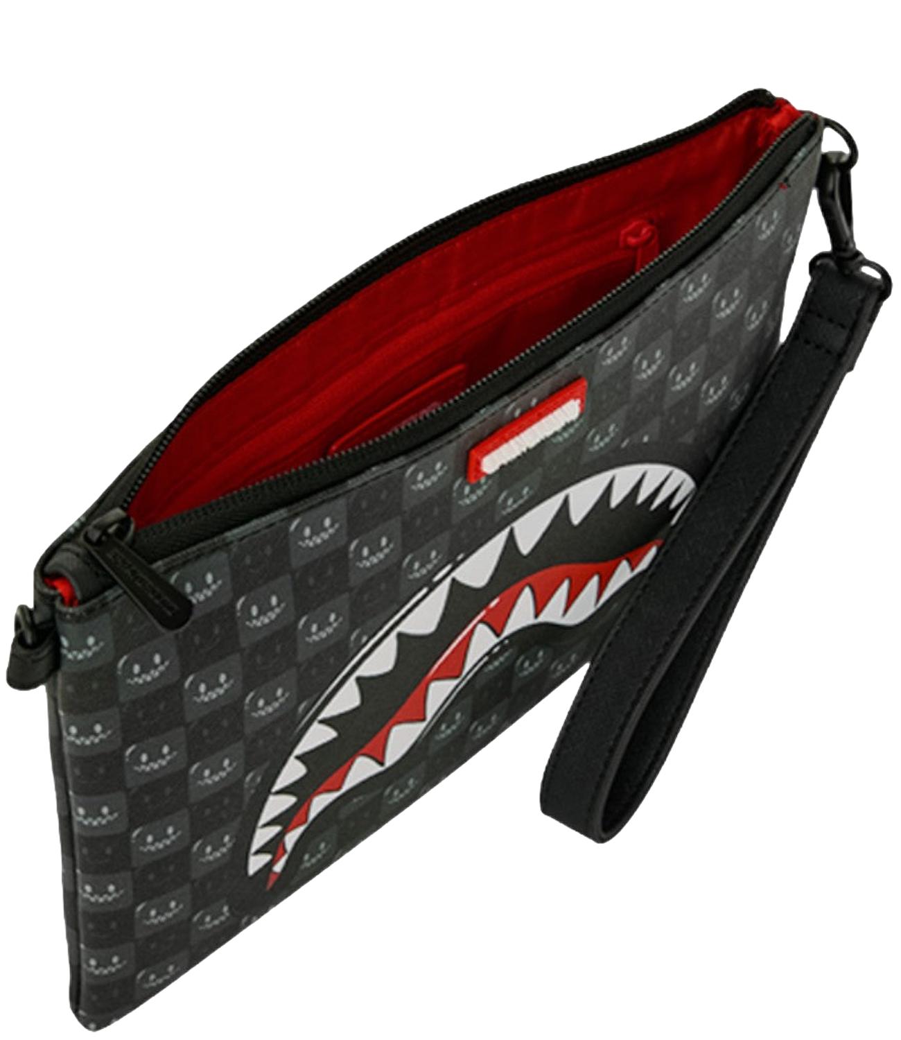 Borsa a tracolla Sprayground nera con grafica Shark