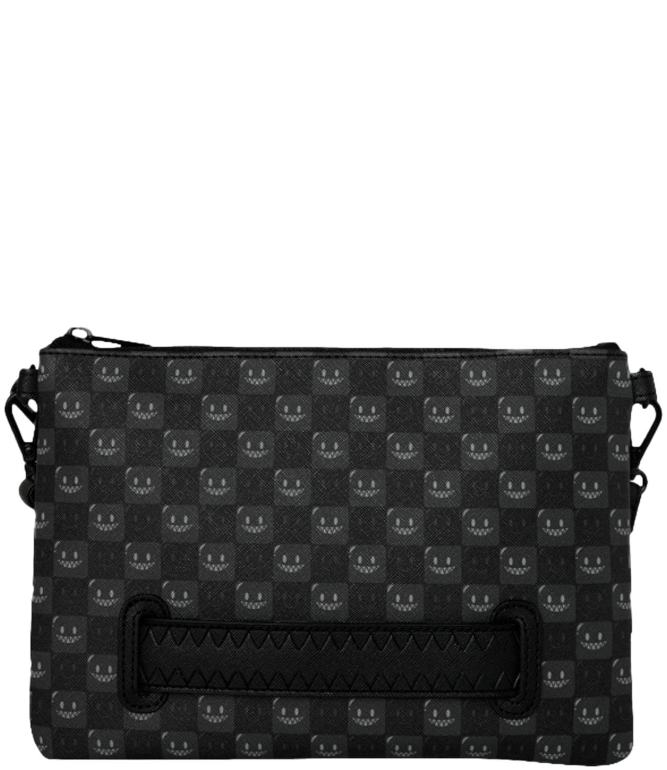 Borsa a tracolla Sprayground nera con grafica Shark