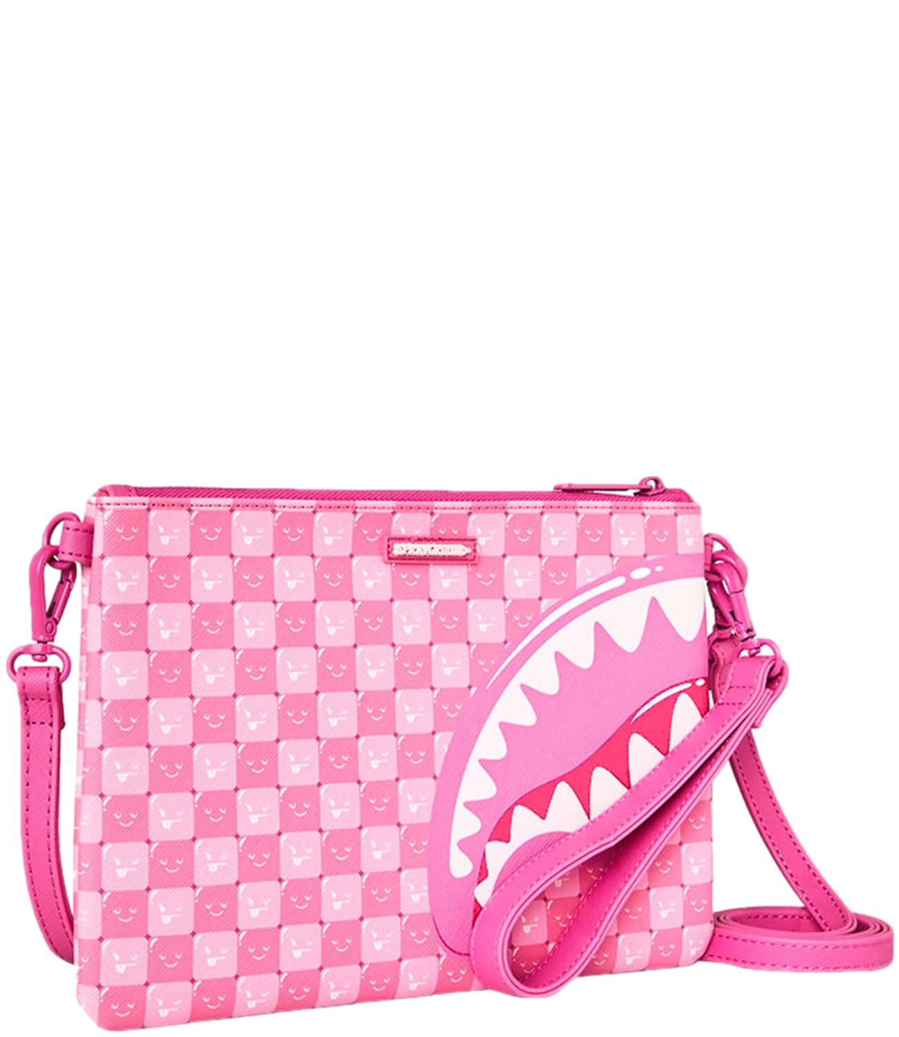Borsa a tracolla Sprayground rosa con grafica Shark