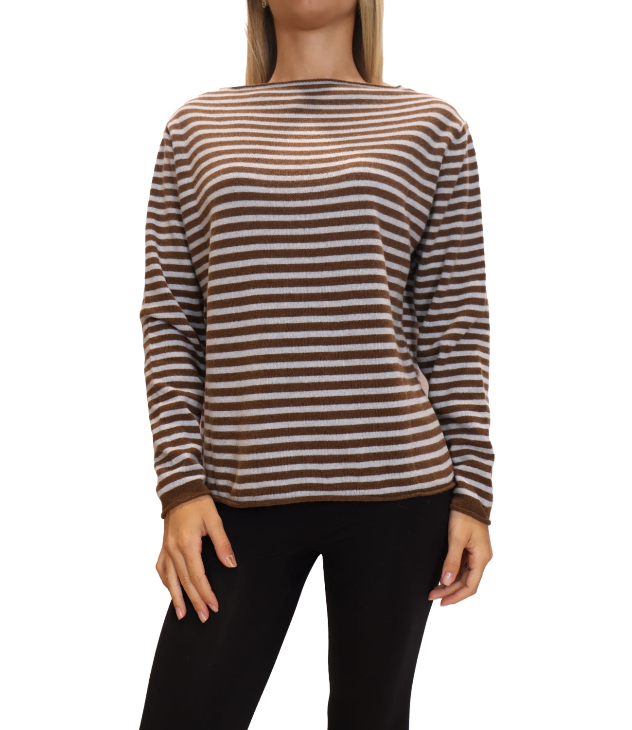 Studio It Maglia Riga Celeste/Moro Donna