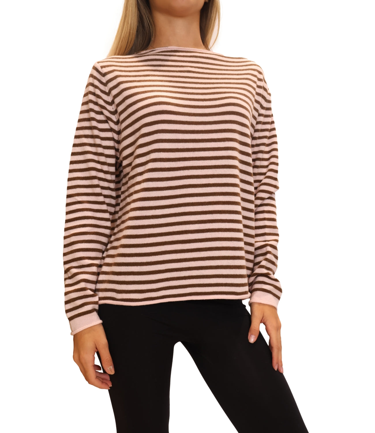 Studio It Maglia Riga Moro/Rosa Donna