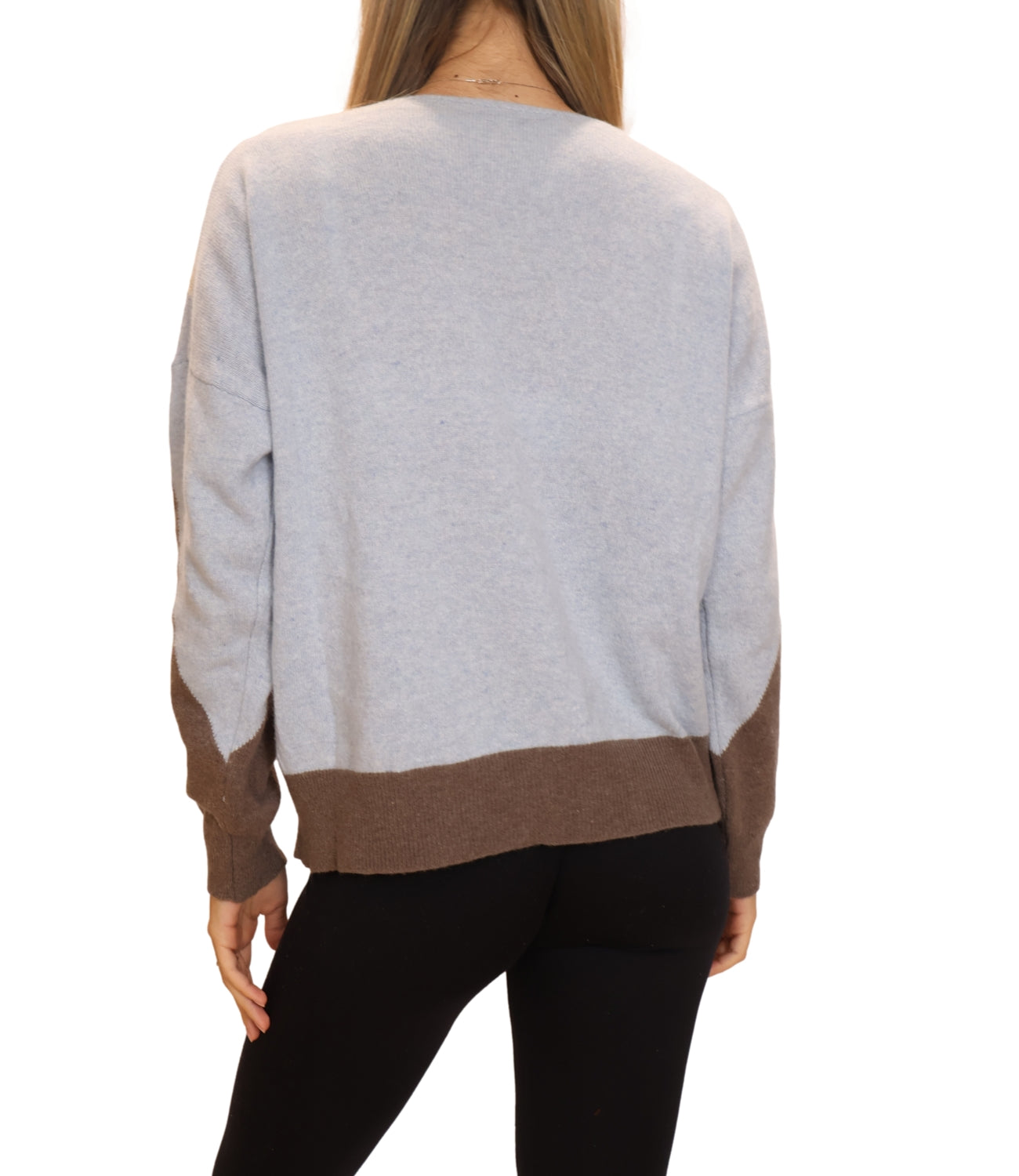 Studio It Maglia Rombi Celeste Donna