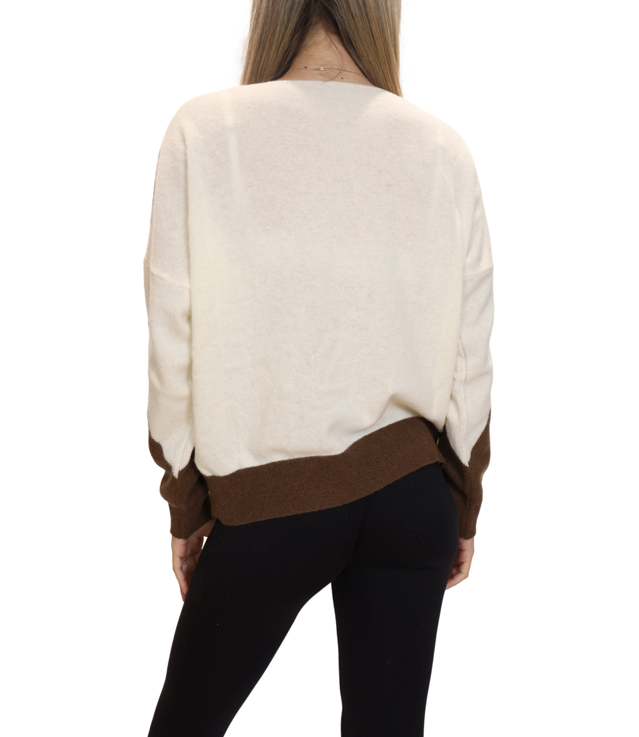 Studio It Maglia Rombi Panna Donna