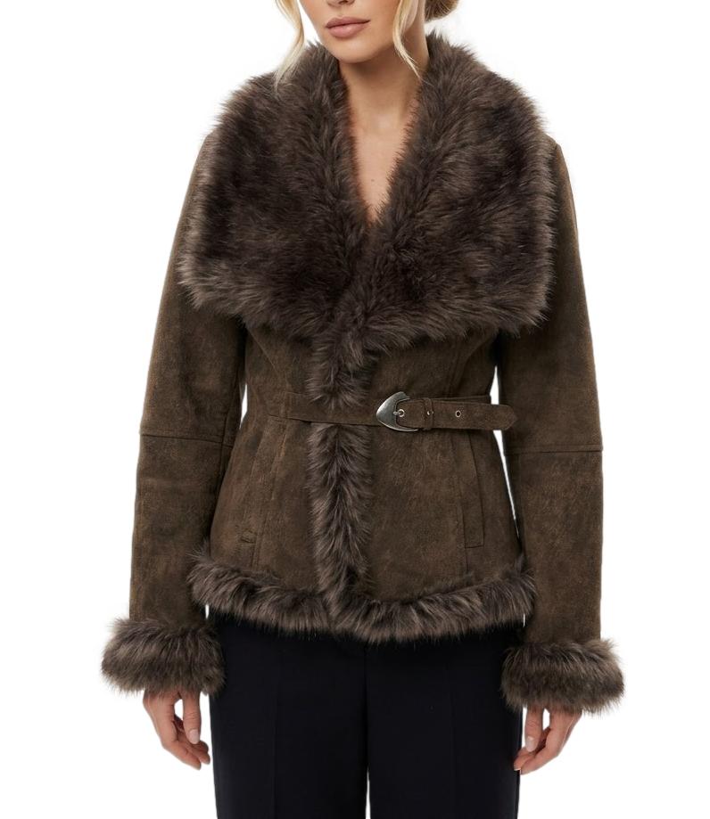 Studio It Cappotto Pelliccia Moro Donna