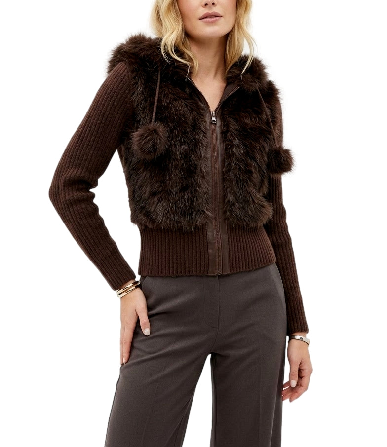 Studio It Giacca Ecopelliccia Moro Donna