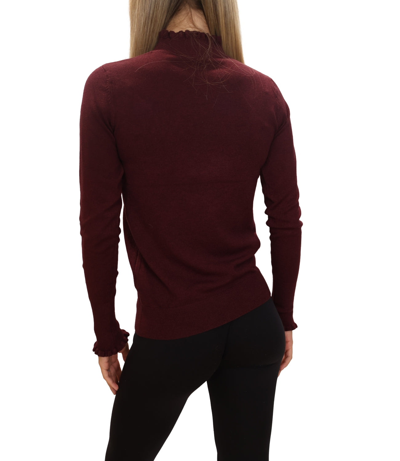 Studio It Maglia Rouches Bordeaux Donna