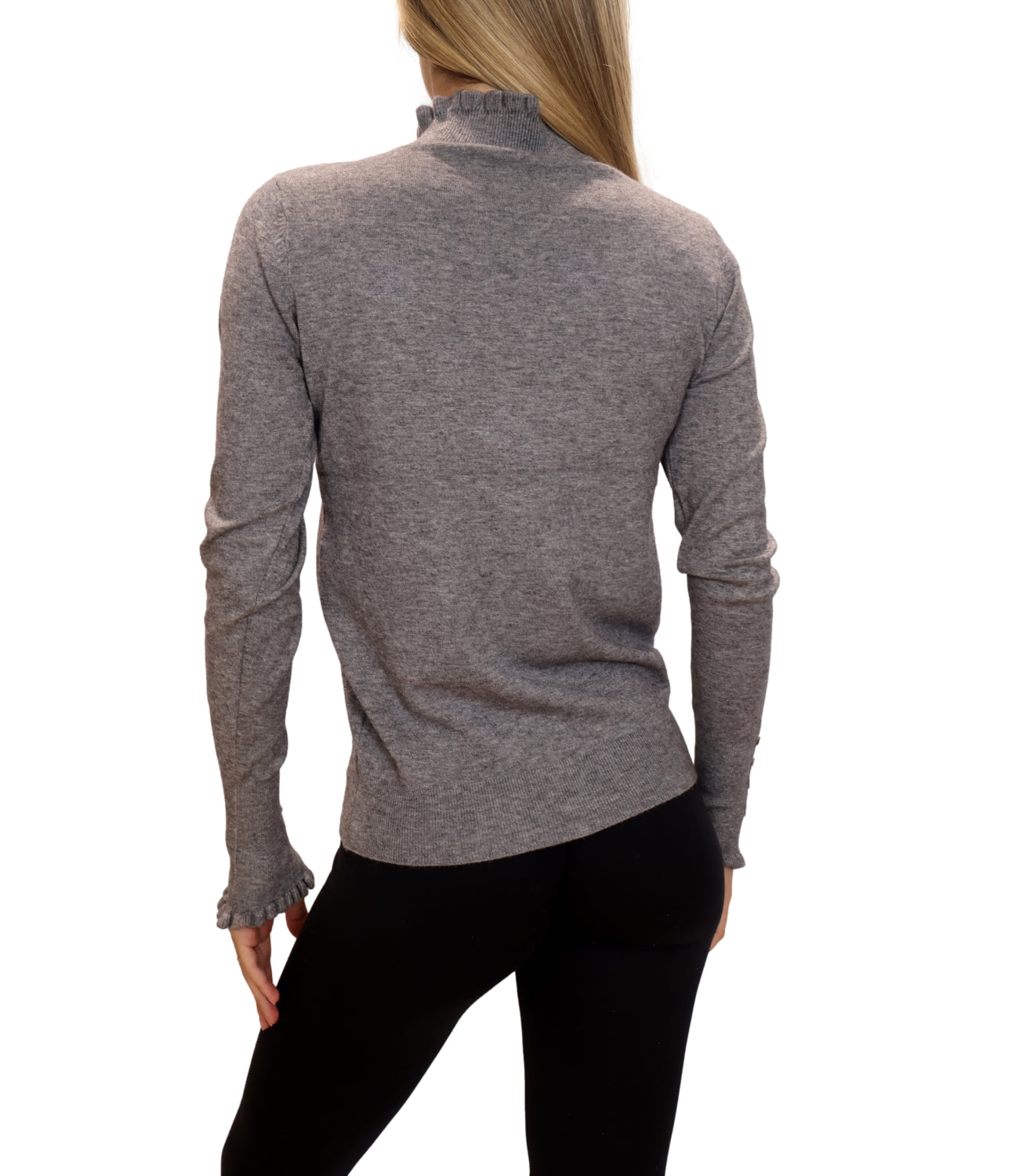 Studio It Maglia Rouches Grigio Donna