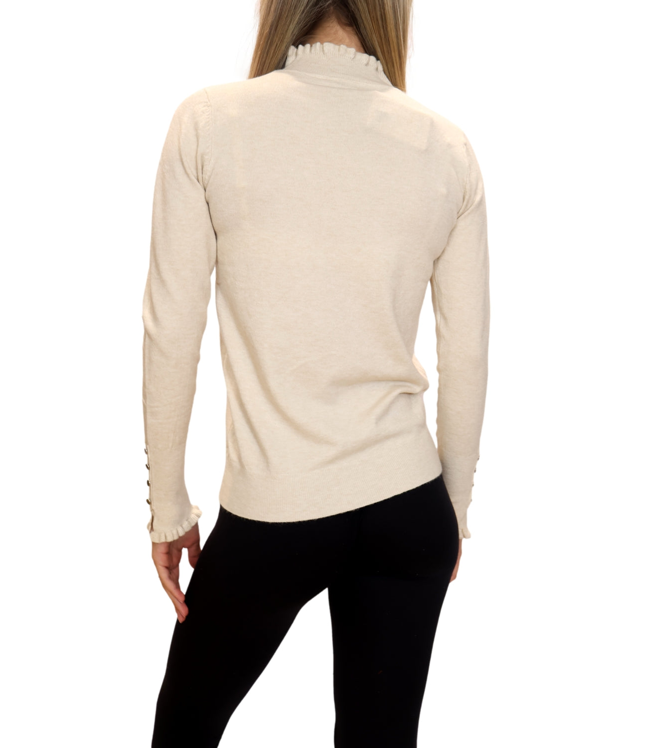 Studio It Maglia Rouches Panna Donna