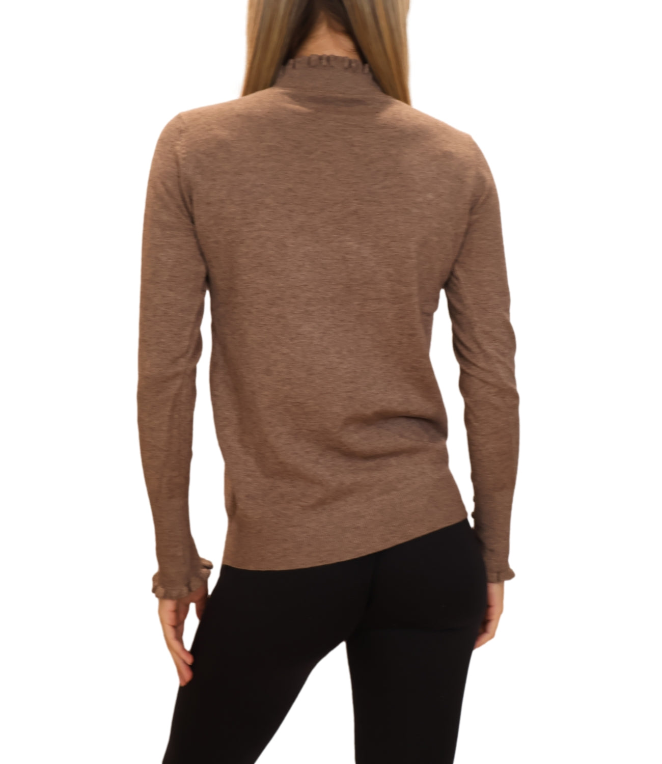 Studio It Maglia Rouches Tortora Donna