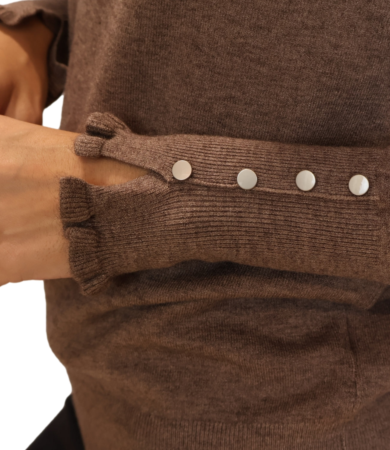 Studio It Maglia Rouches Tortora Donna