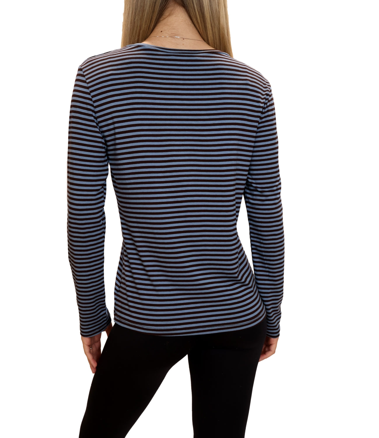 Studio It Maglia Righe Celeste Donna