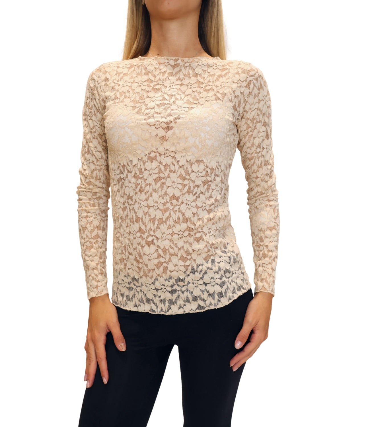 Studio It T-shirt Pizzo Panna Donna