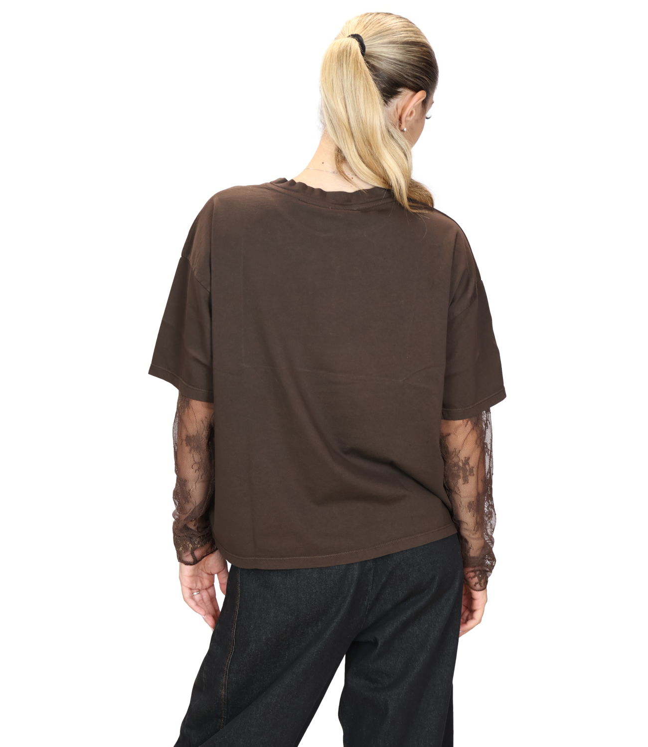 SUSY MIX maglia pizzo moro donna