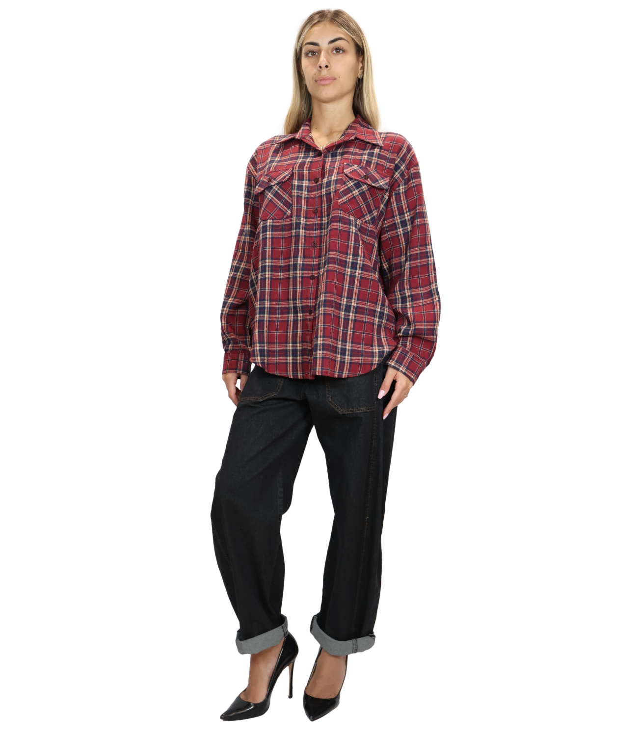 SUSY MIX camicia quadri rossa donna
