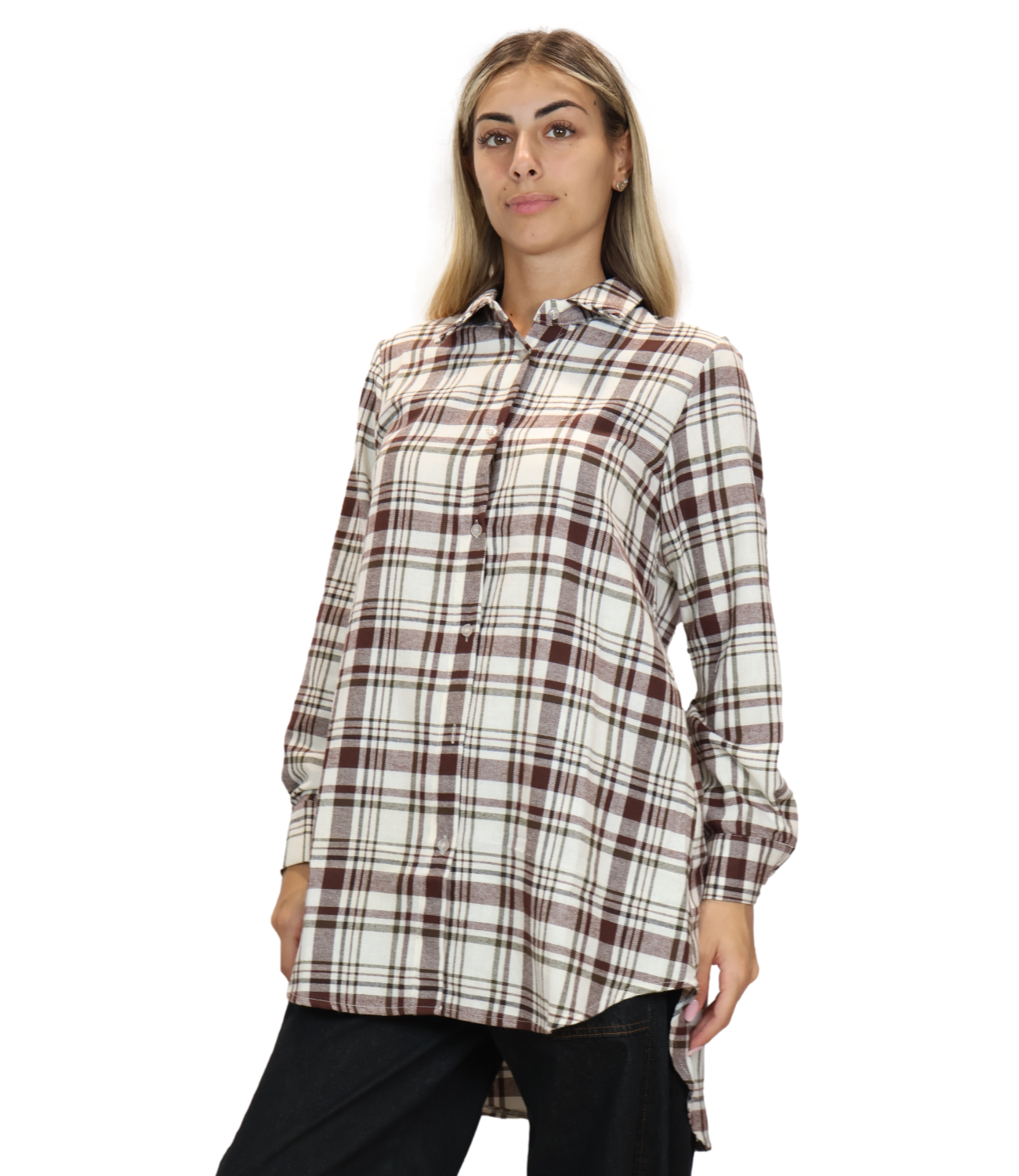 SUSY MIX camicia quadri vino donna