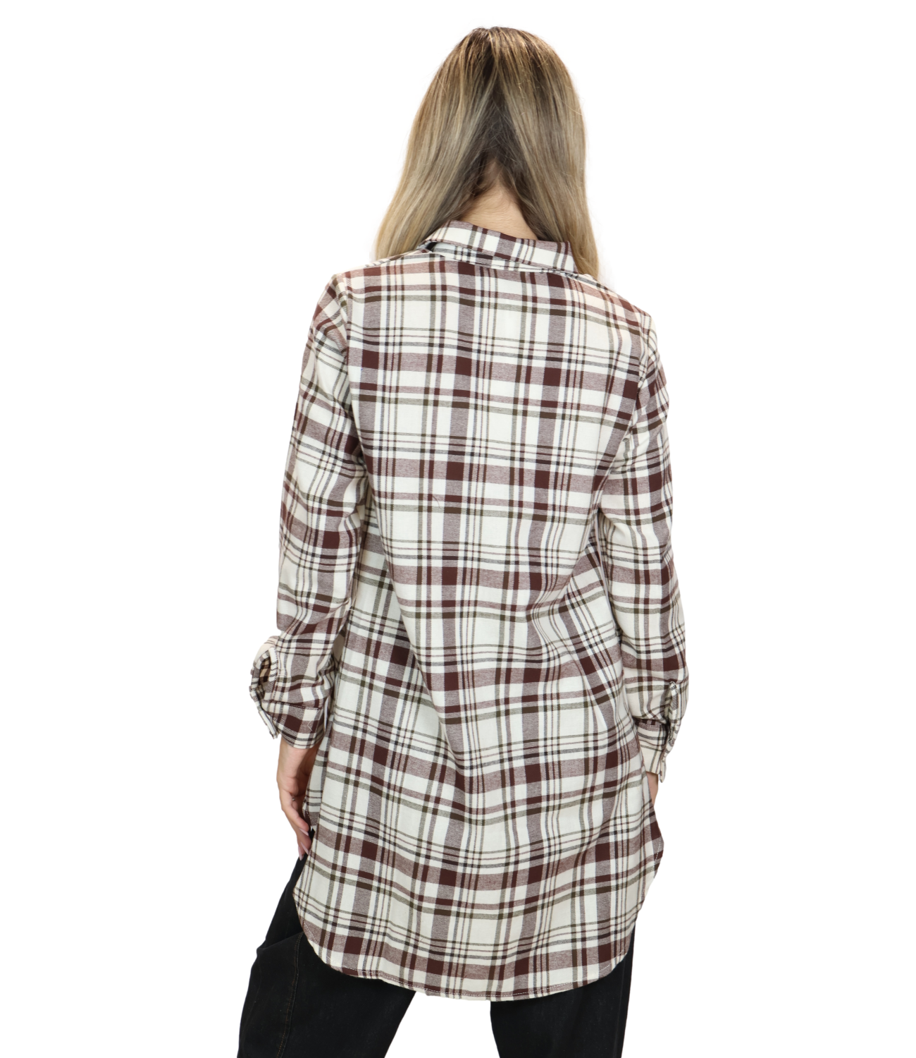 SUSY MIX camicia quadri vino donna