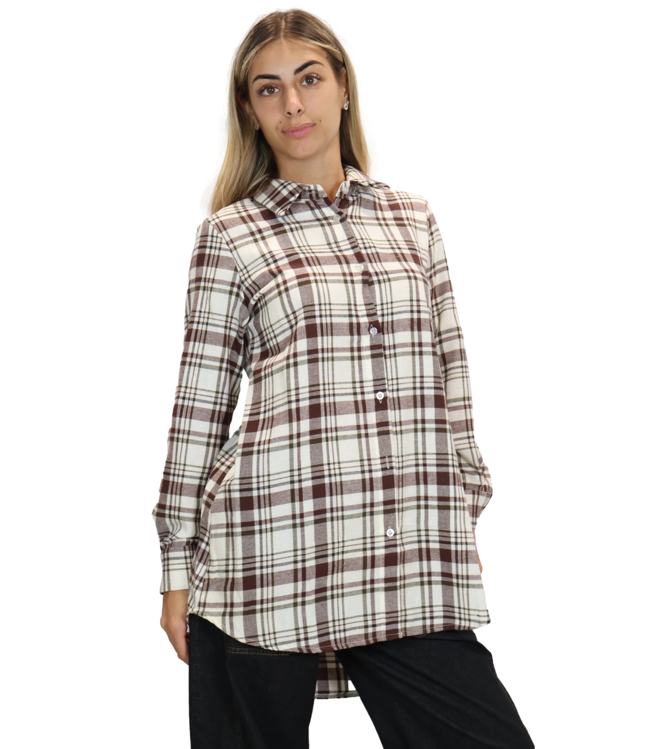 SUSY MIX camicia quadri vino donna