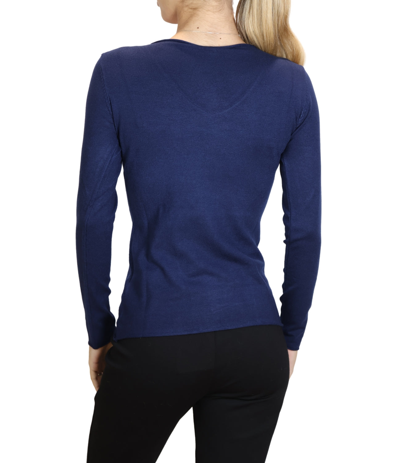 Susy Mix Maglia Scollo a V Blu Donna