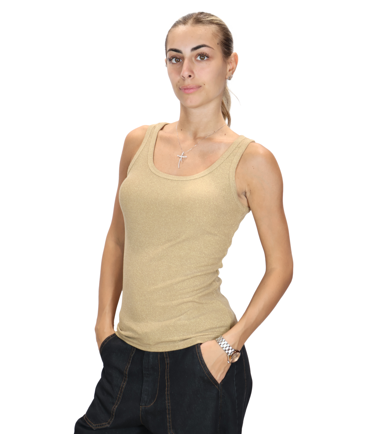 SUSY MIX canotta lurex safari donna