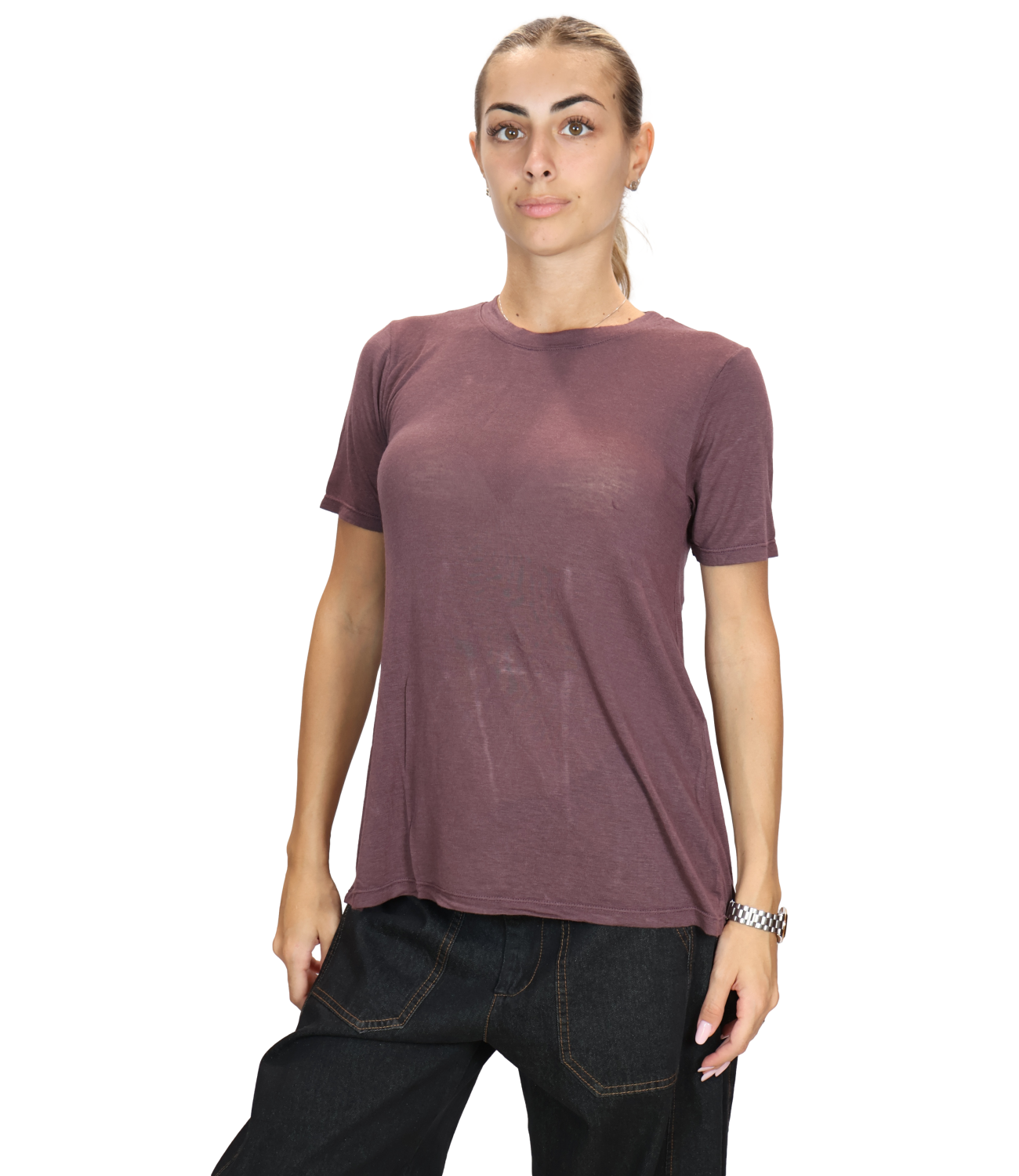 SUSY MIX maglia paricollo vino donna