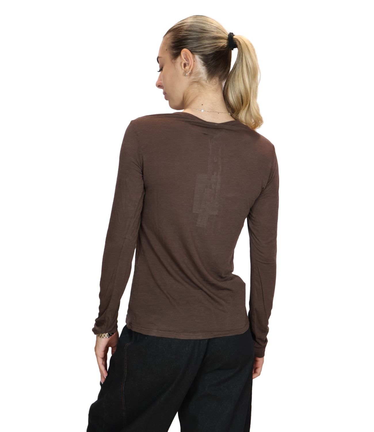 SUSY MIX maglia serafino moro donna