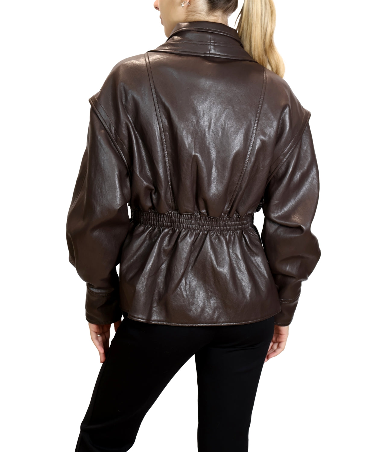 Susy Mix Giubbino Ecopelle Moro Donna