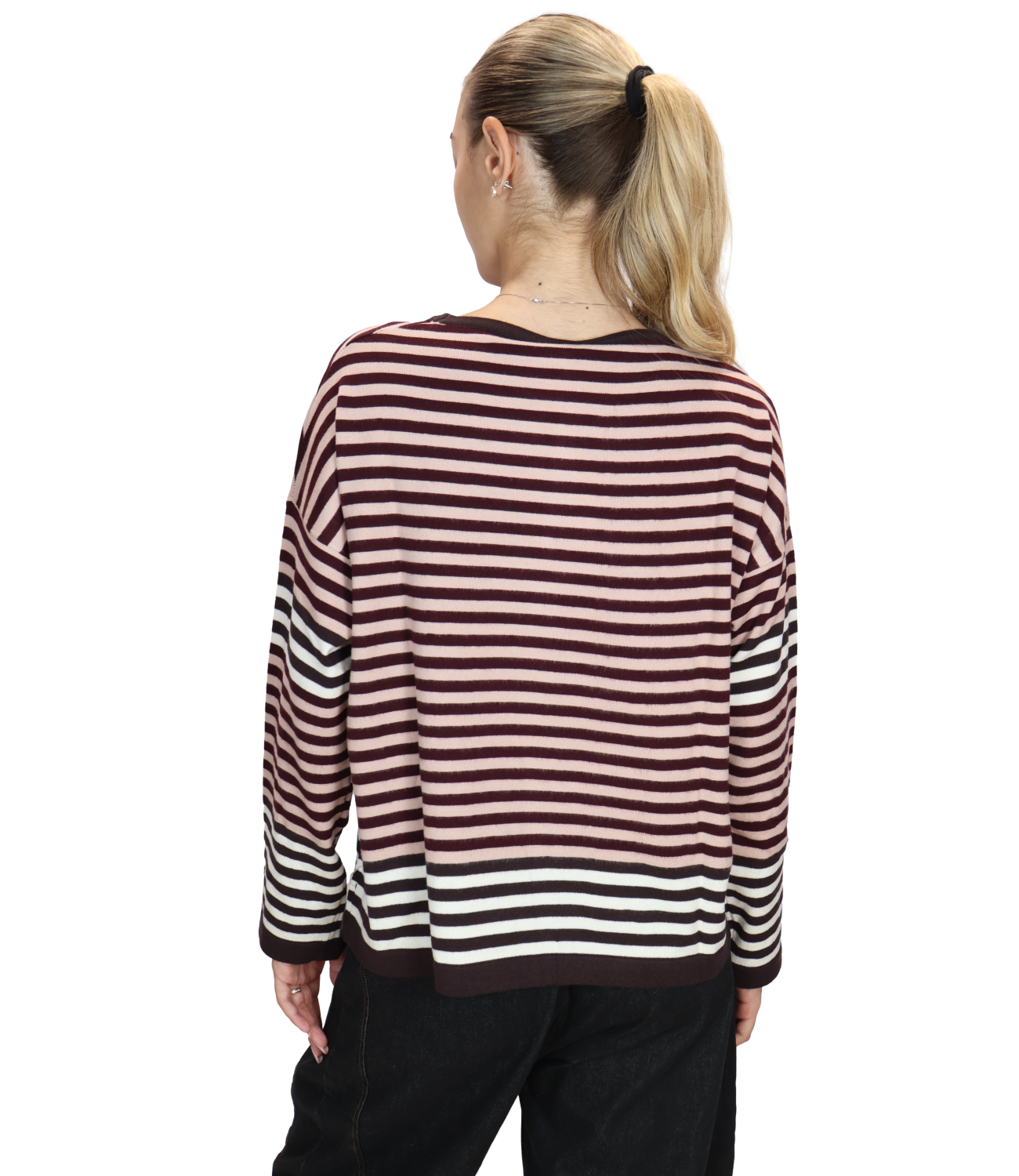 SUSY MIX maglia rigata moro donna
