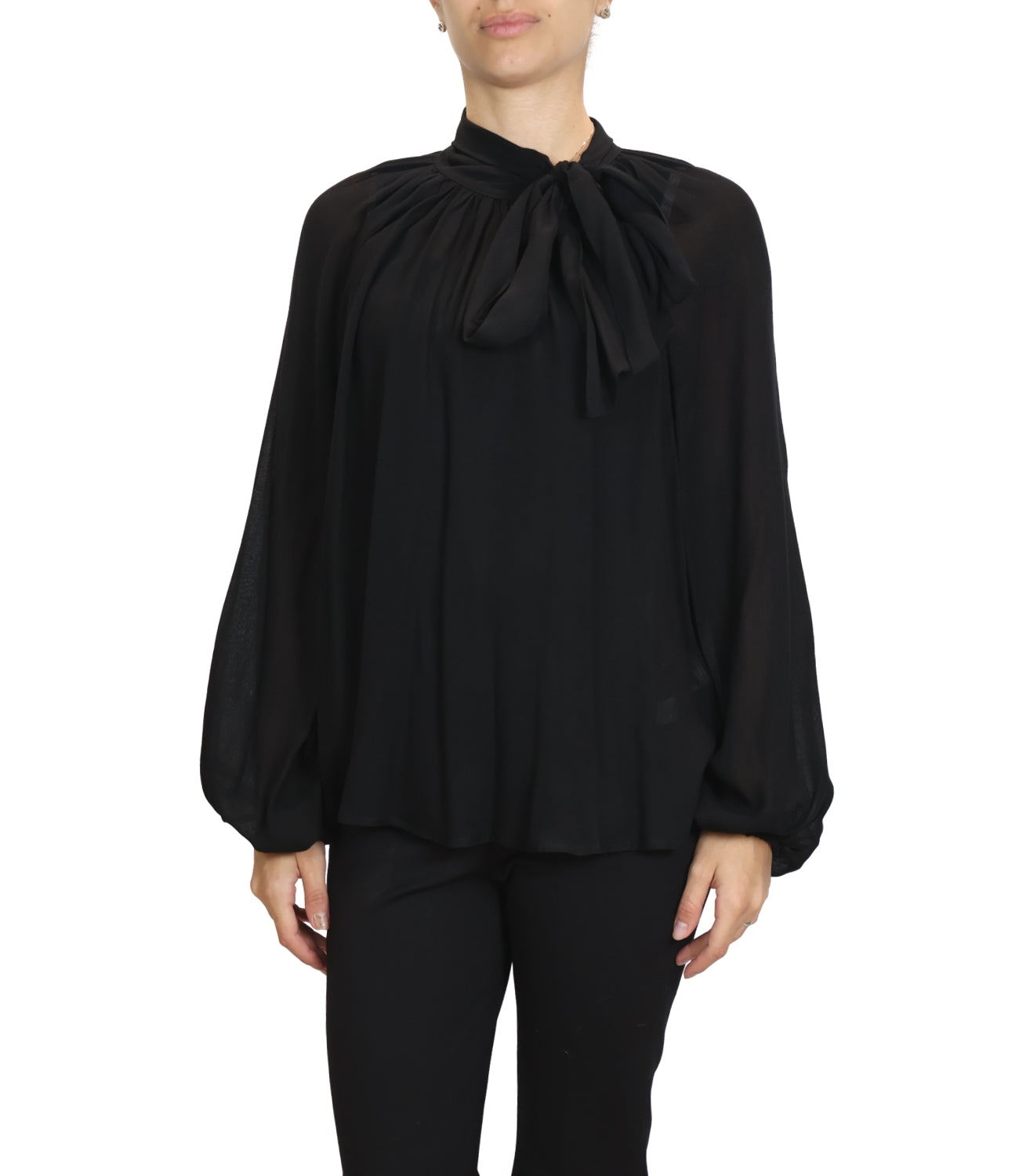 Susy Mix Camicia Fiocco Nero Donna