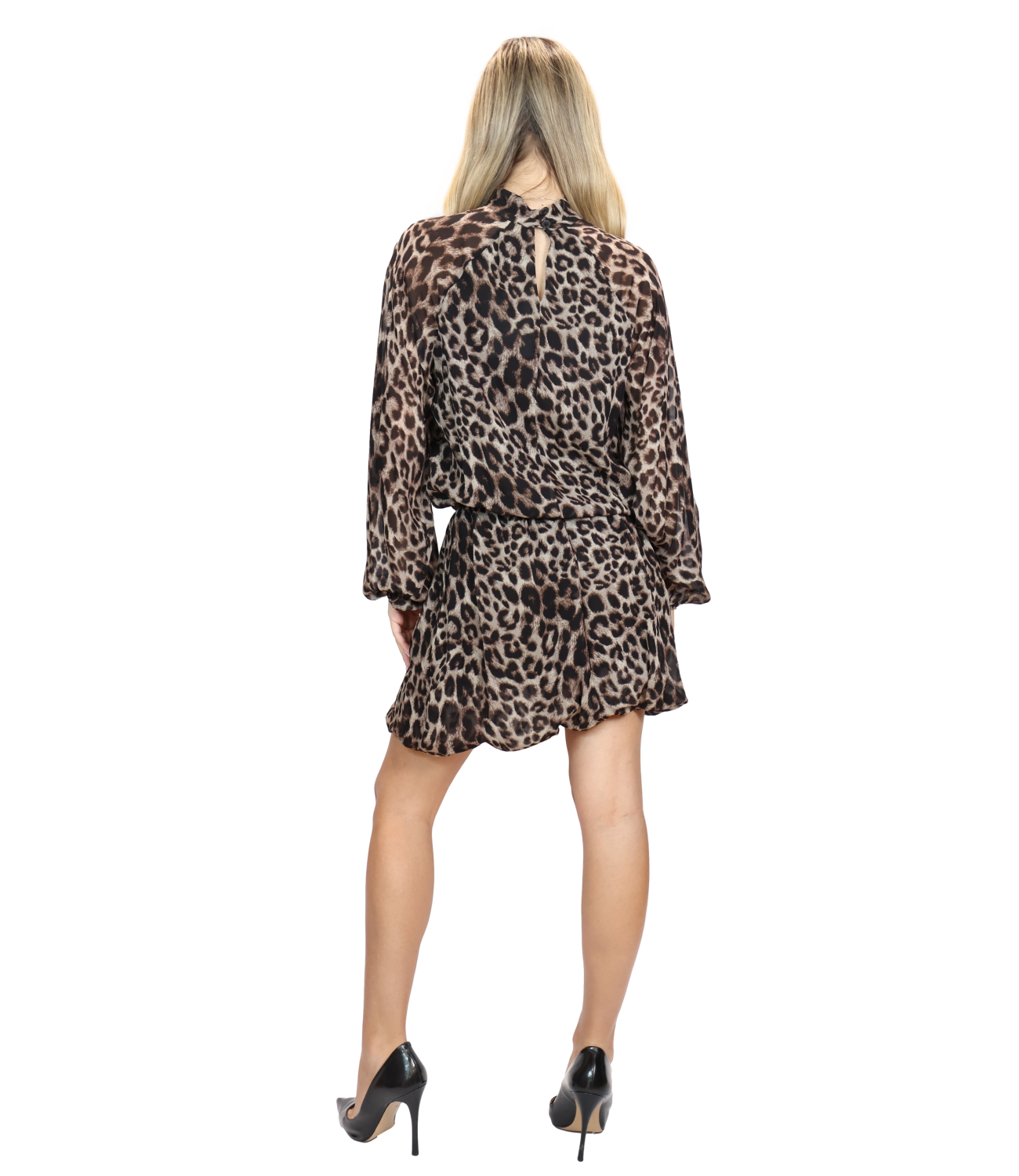 Susy Mix Abito Nero Animalier Donna
