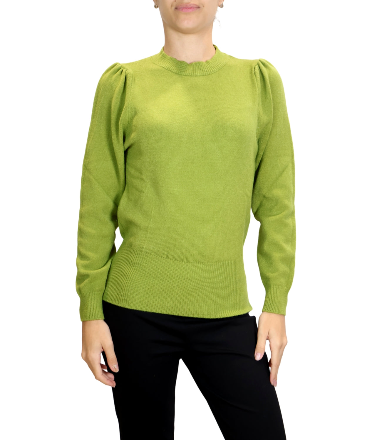 Susy Mix Maglia Paricollo Verde Oliva Donna