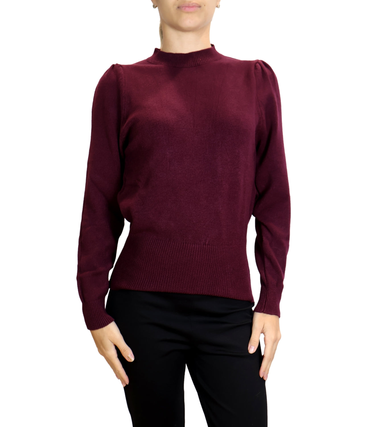 Susy Mix Maglia Paricollo Vino Donna