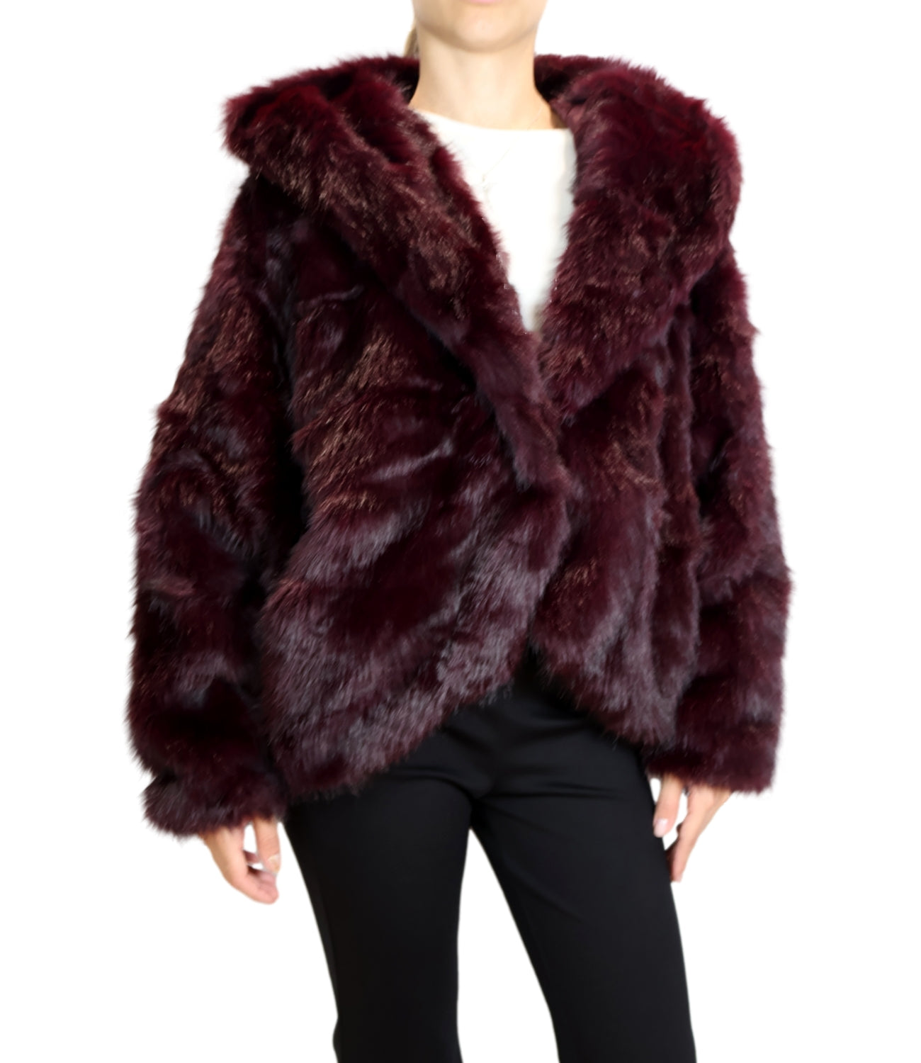 Susy Mix Giacca Ecopelliccia Bordeaux Donna