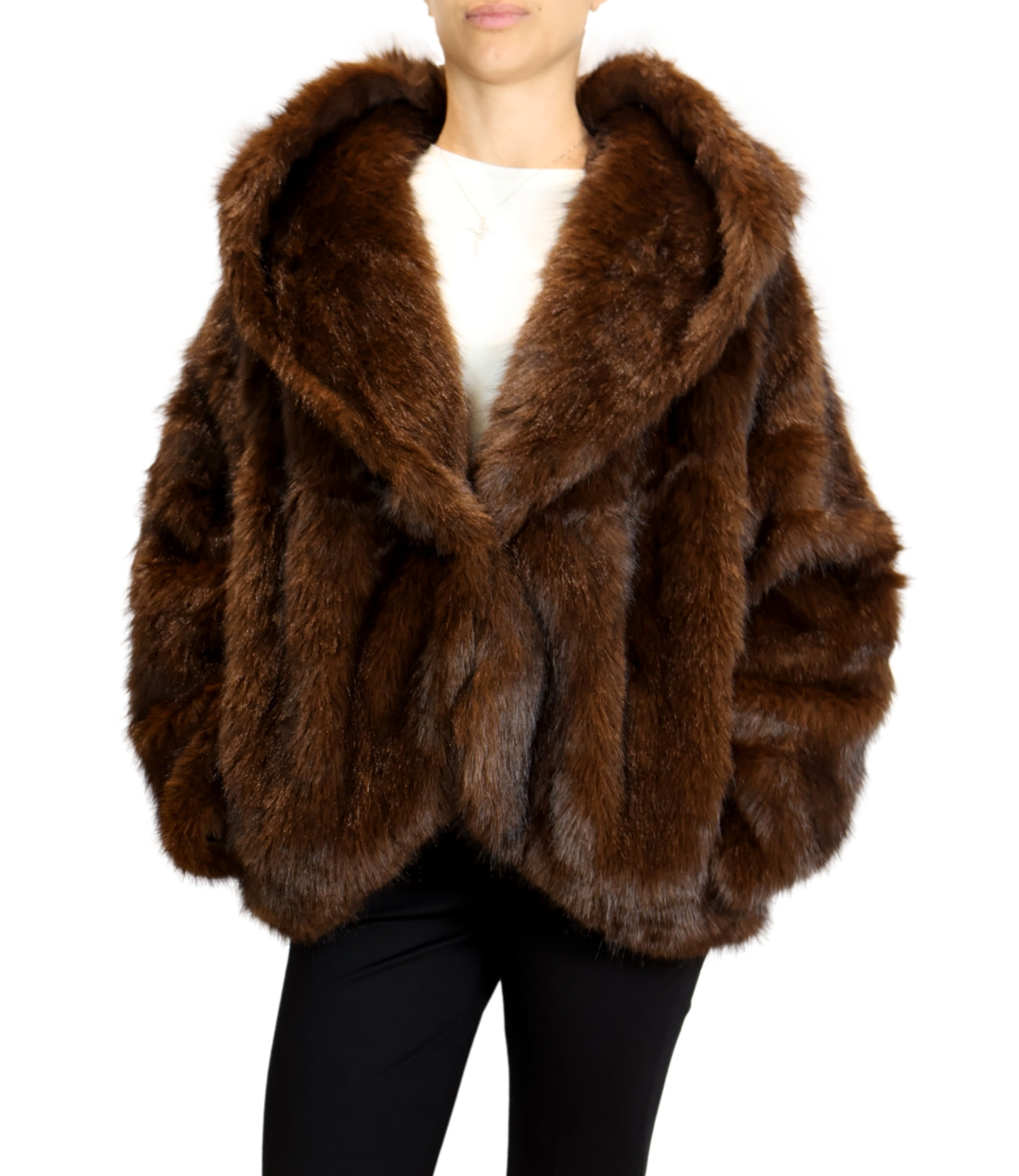 Susy Mix Giacca Ecopelliccia Moro Donna