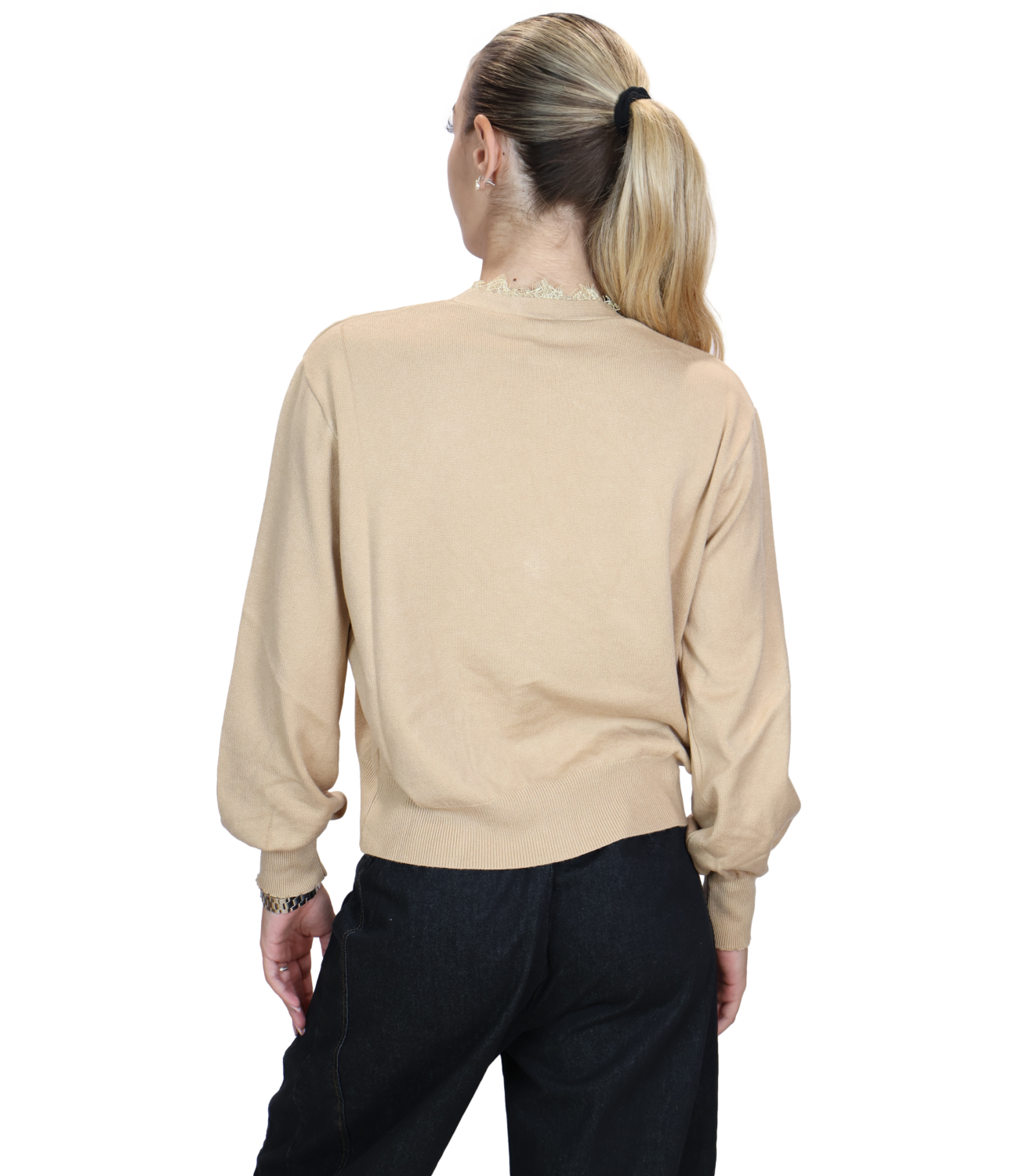 SUSY MIX giacchina pizzo beige donna