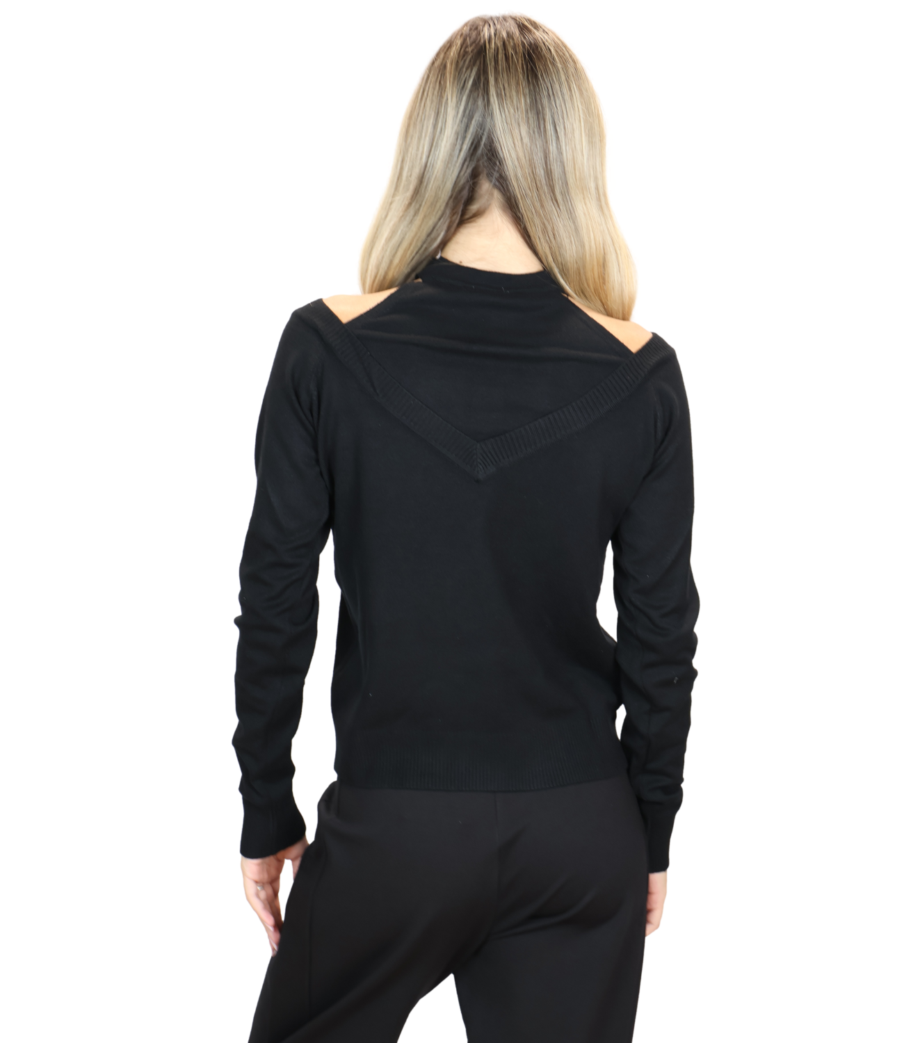 SUSY MIX maglia cut out nera donna
