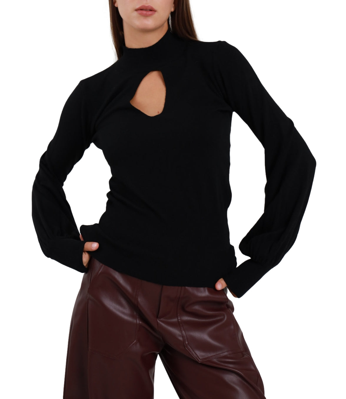 Susy Mix Maglia Goccia Nero Donna