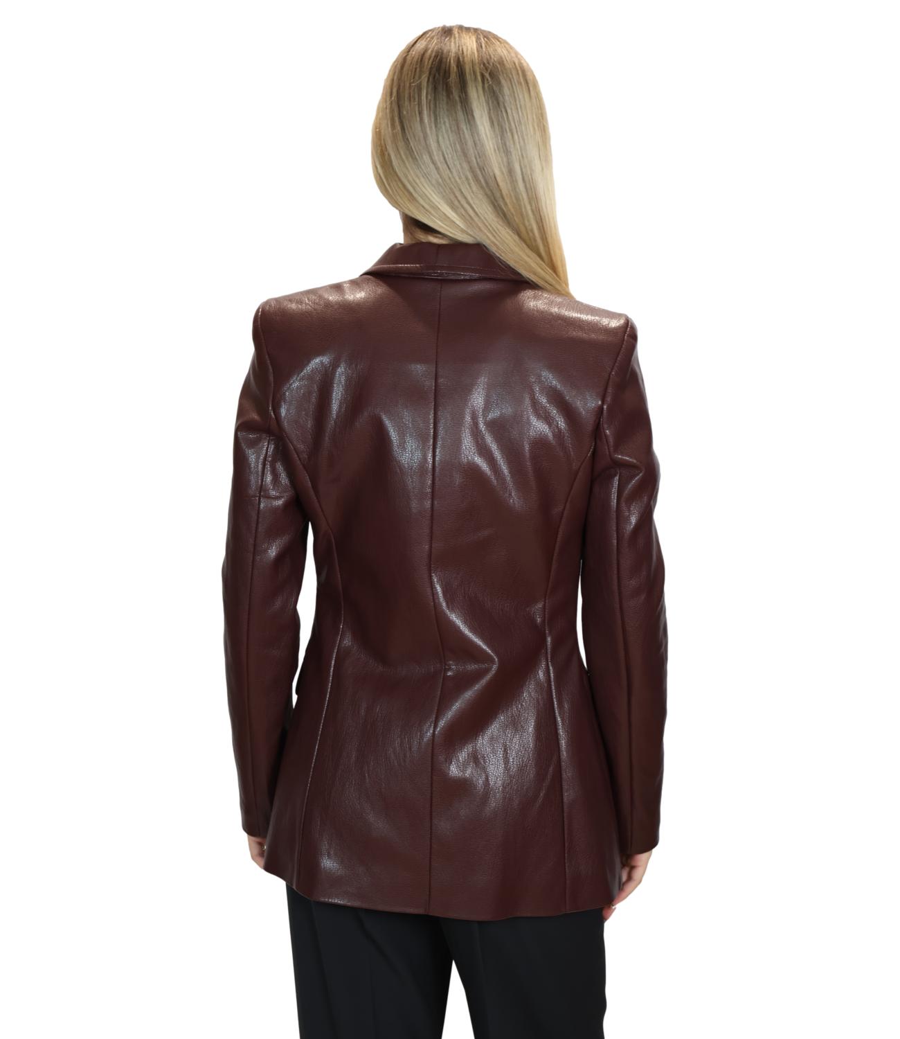 SUSY MIX giacca ecopelle barolo donna