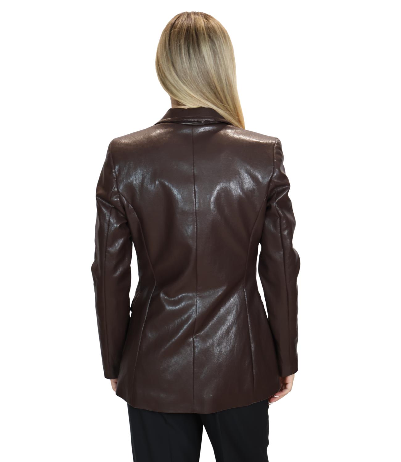 SUSY MIX giacca ecopelle moro donna