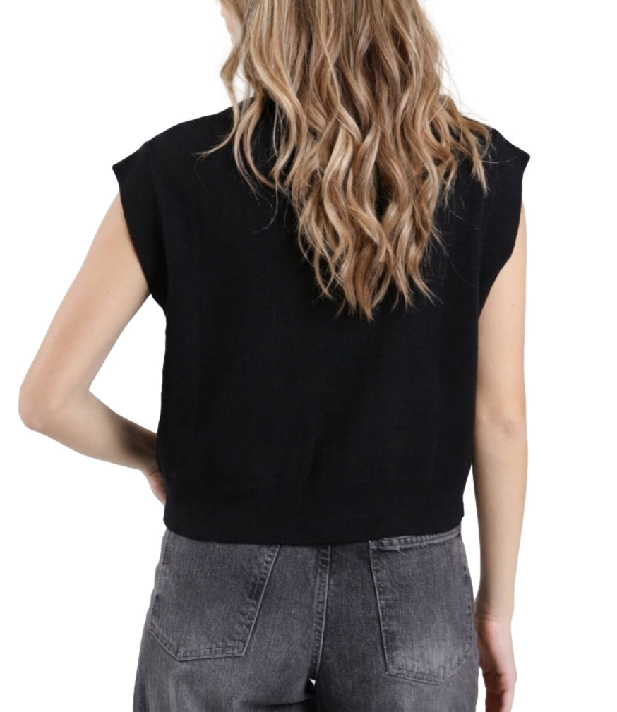 Susy Mix Gilet Zip Nero Donna